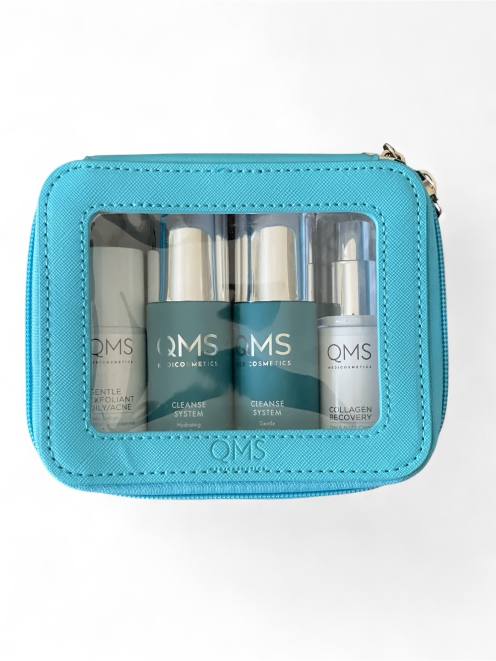 QMS Medicosmetics Travel set in blue zipped case